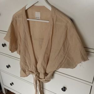 Linen Wrap Top